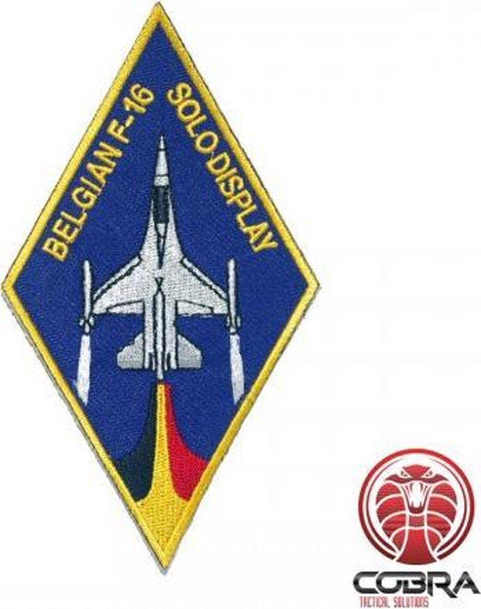 Belgian Air Force F-16 Solo Display aviation geborduurde patch | Strijkpatches | Military Airsoft